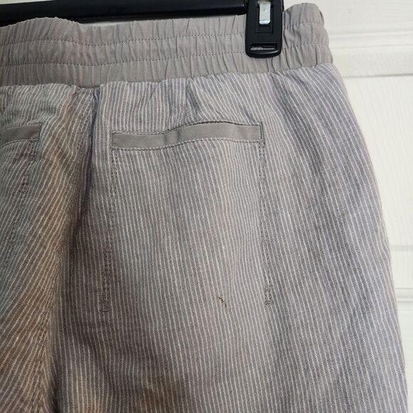 Athleta 100% Linen Elastic Pull On Grey Pants Sz 6 Beachy Resort Travel - Picture 11 of 11